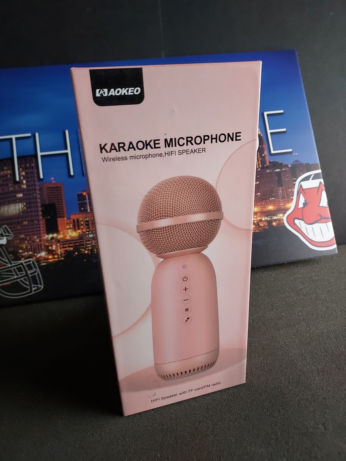 Aokeo Wireless Microphones Bluetooth Speaker, Wireless Karaoke Mic for Kids PINK