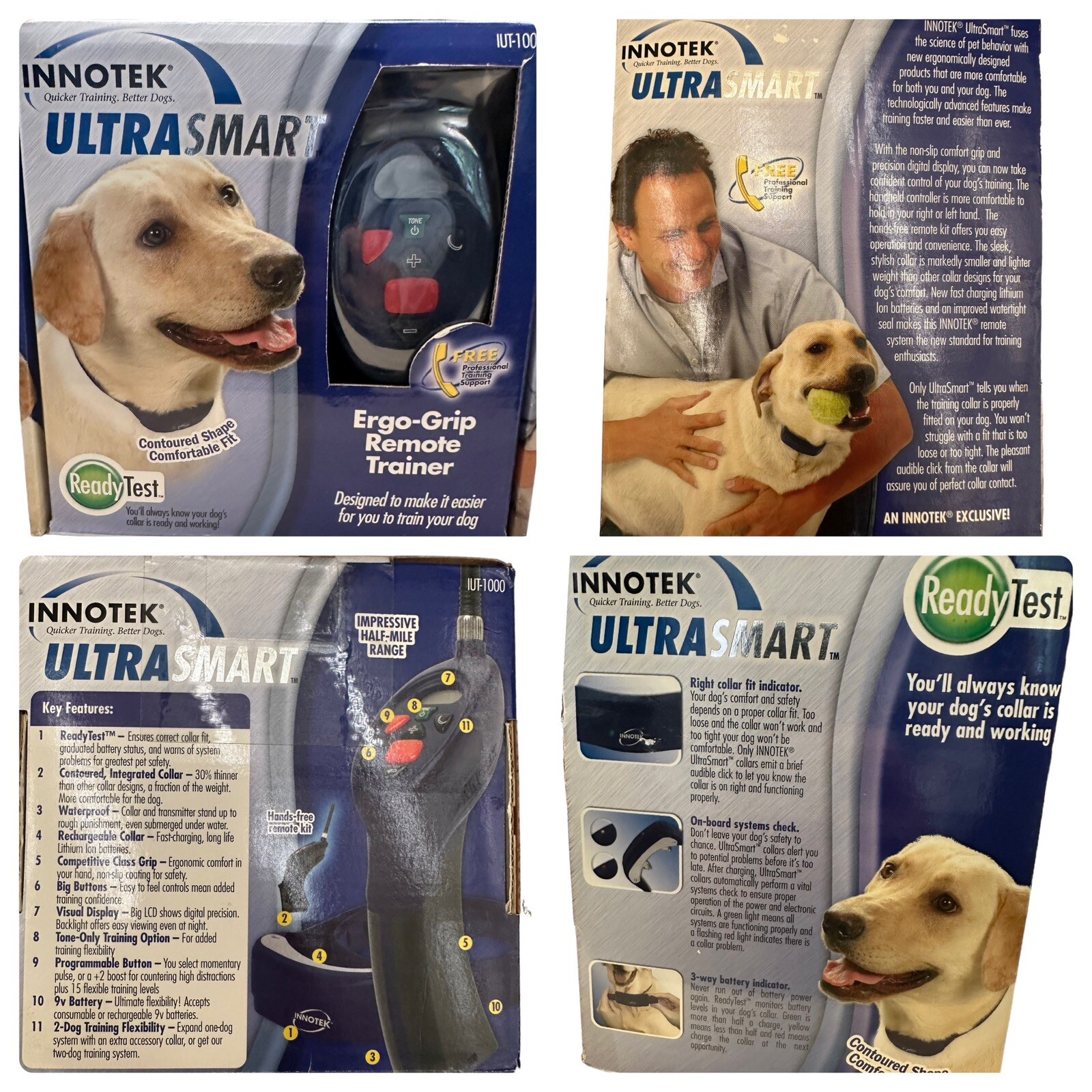 Innotek Ultra Smart Ergo-Grip Remote Trainer IUT-1000 Dog Bark,Training Collar