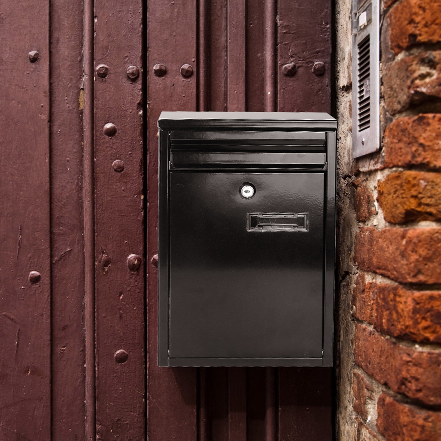 Locking Mailboxes Wall Mounted Key Lock Drop Mail Box Steel Rust-proof Post Box