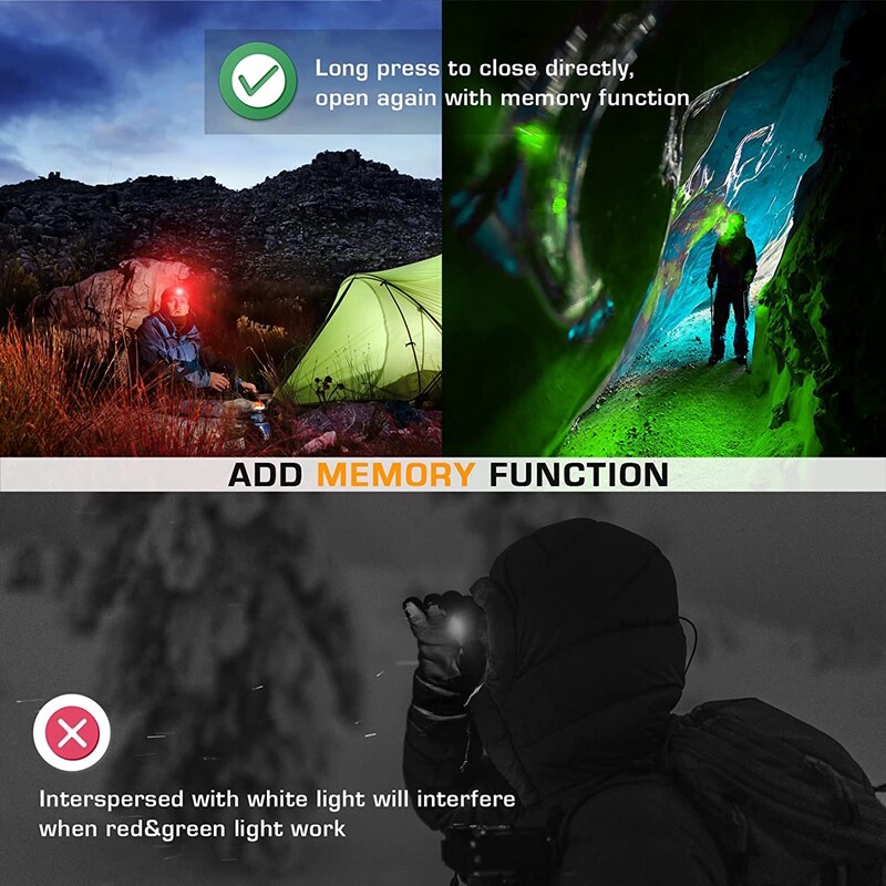 EverBrite Headlamp 5 Pack Kids Headlamp with Red Light & Memory Function 5 Modes