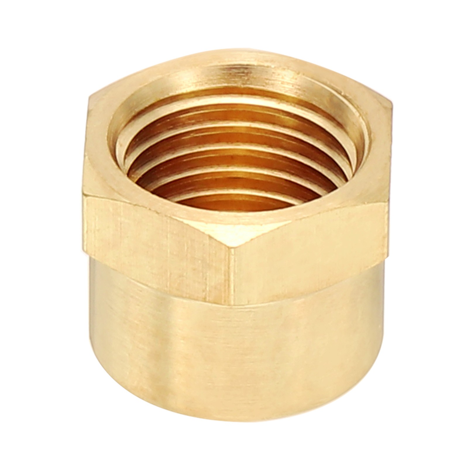 1/4" NPT Female Brass Pipe Fitting Cap, Hex Tubing Flare Cap, Brass Tone