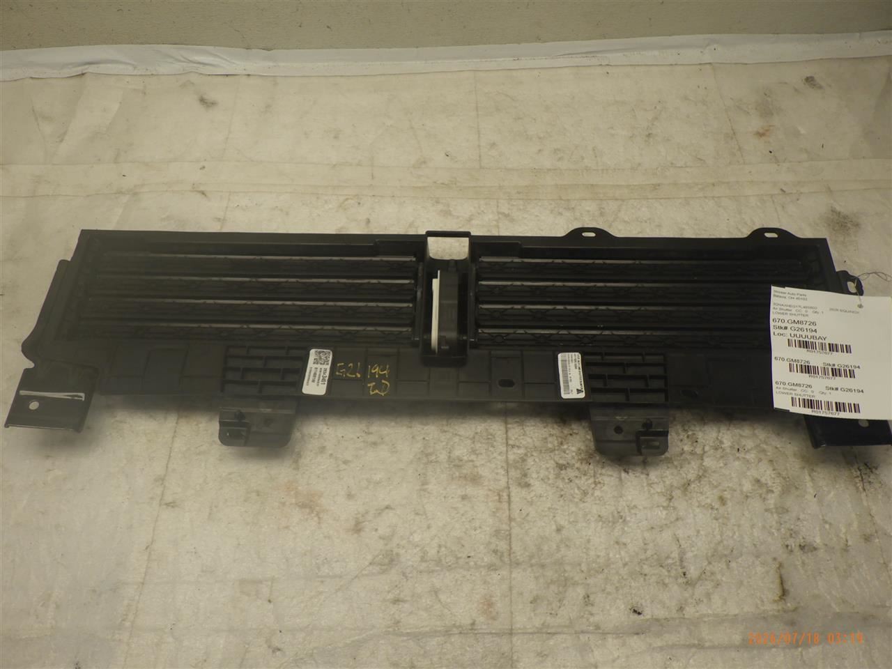 2026 Equinox Lower Air Shutter 26343401