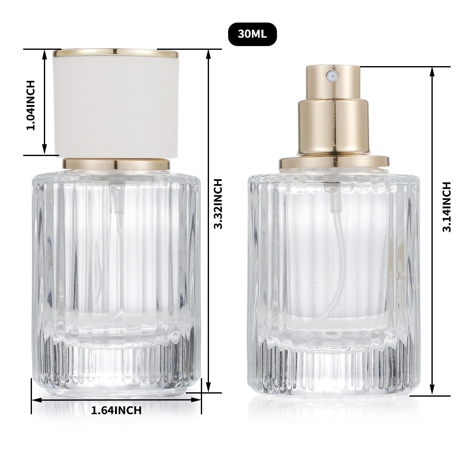 2 Pack 30ml Refillable Perfume Spray Bottles Fine Mist Travel Atomizers