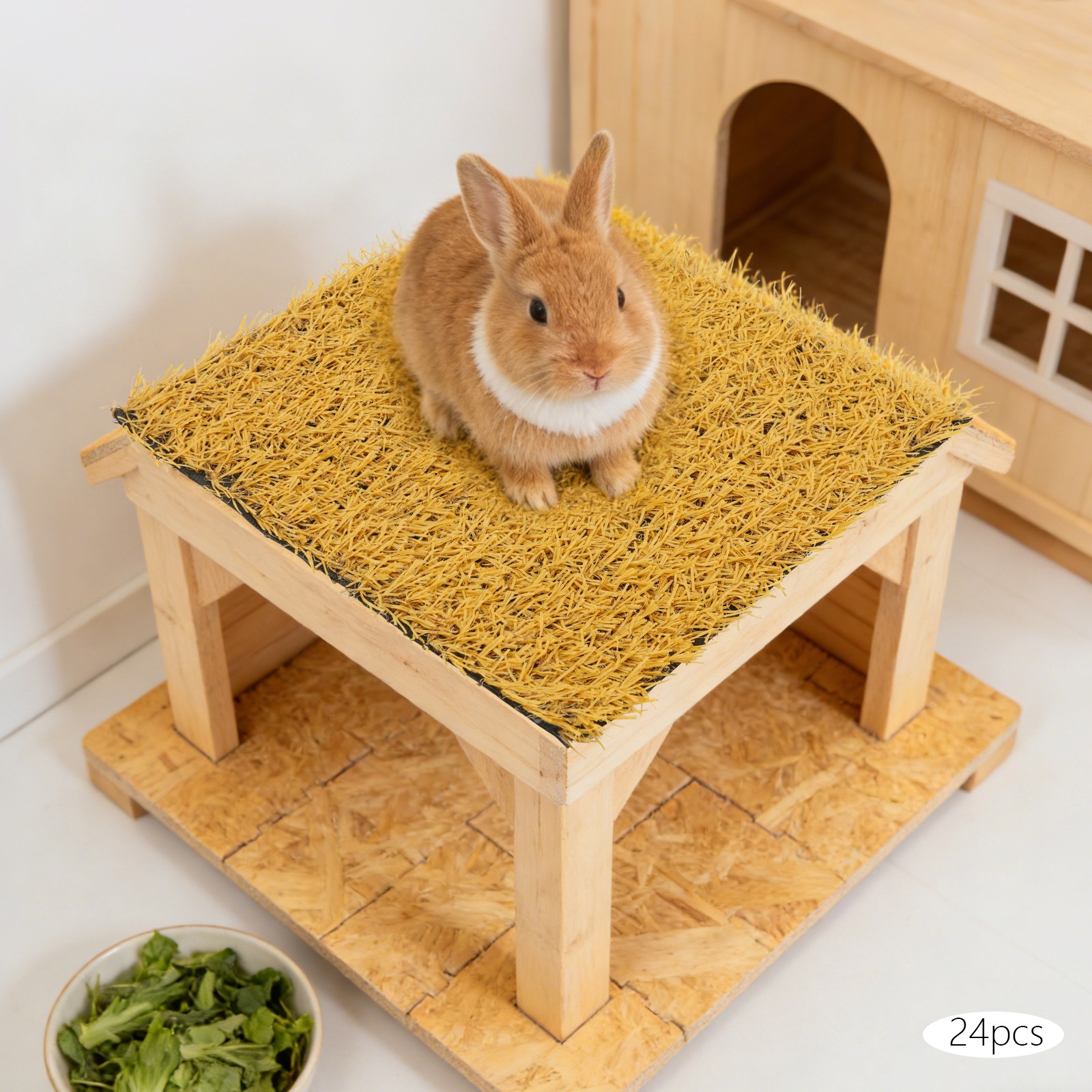 24Pcs Chicken Nesting Box Pad 30*30cm Chicken Coop Artificial Grass Rug Reusable