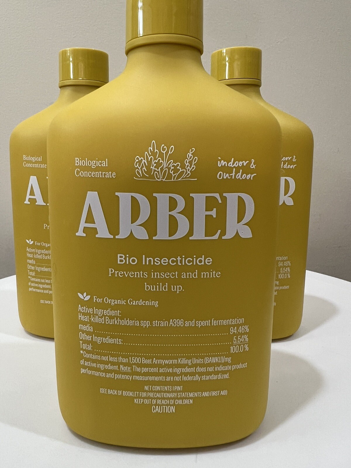 Lot Of 3 ARBER Bio Insecticide Organic Plant Insect/Mite Control Concentrate 8fl