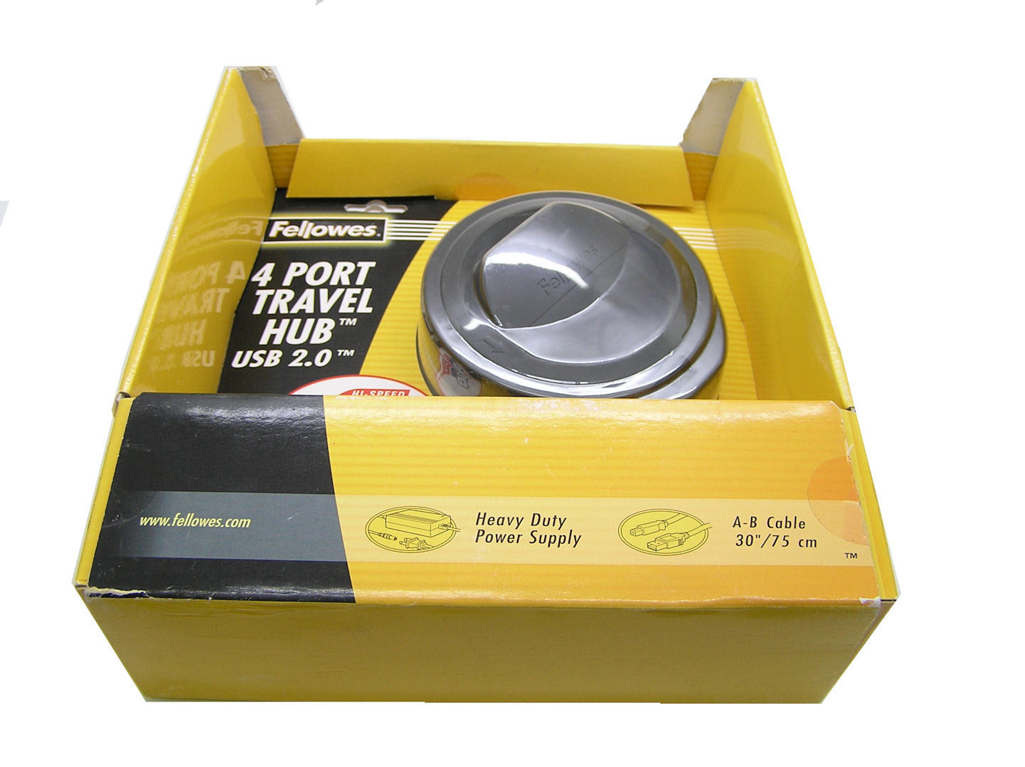 Genuine Fellowes 4 Port Travel Hub USB 2.0. FEL99463 99463