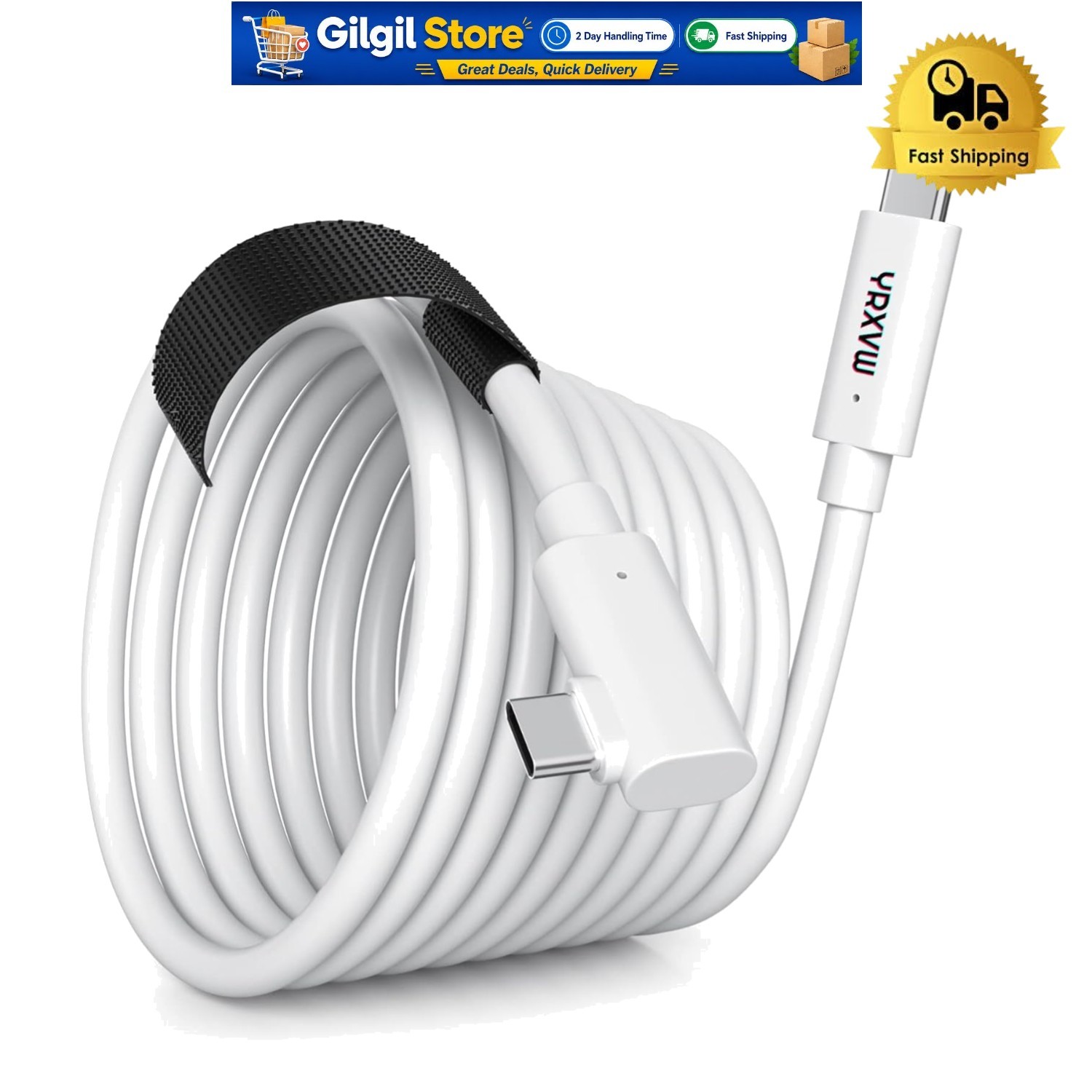 Durable 6ft Low Latency Link Cable for Enhanced VR Gaming with Oculus and PICO