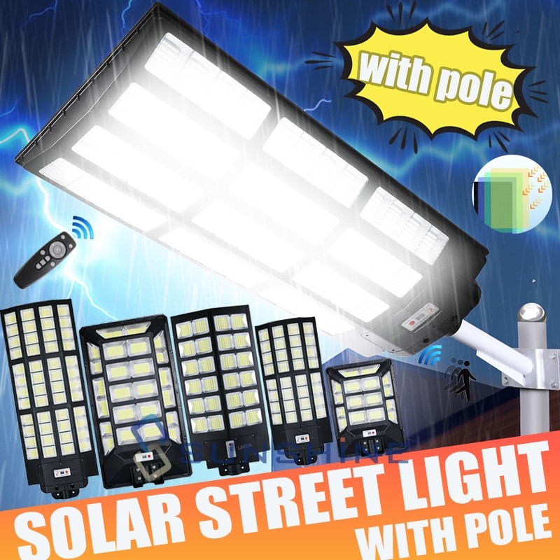 Commercial 999900000LM Solar Street Lights Outdoor Dusk to Dawn Parking Lot Lamp