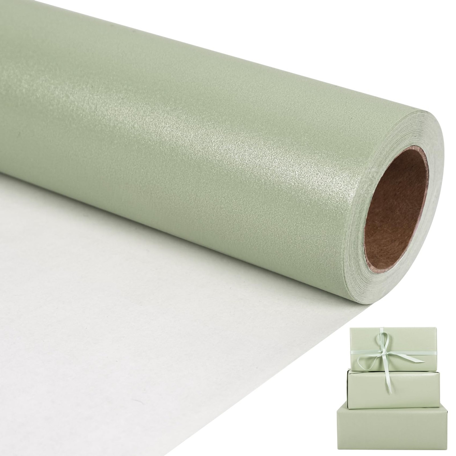 Aimyoo Sage Green Matte Wrapping , 17 Inches X 27.2 Feet (38.5 sq.ft.) Solid ...