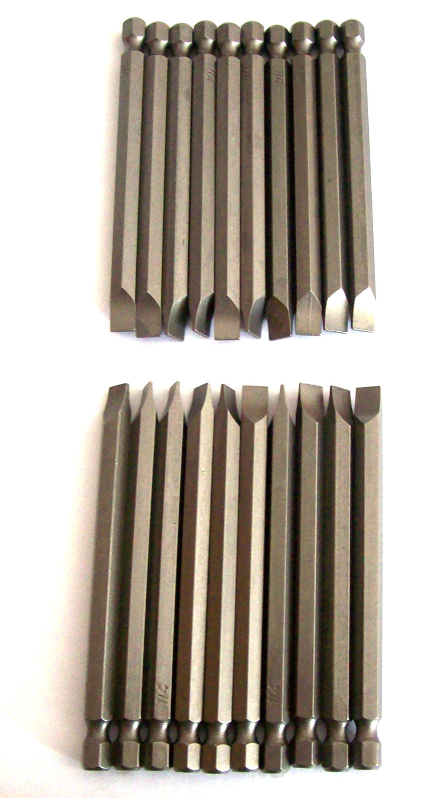 20 ENKAY 3-1/2" FLAT HEAD 1/4" SLOTTED SCREW DRIVER BITS MAGNETIC TIP STRAIGHT