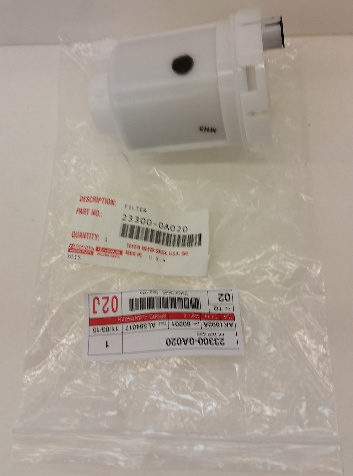 LEXUS OEM FACTORY FUEL FILTER 2007-2012 ES350 23300-0A020