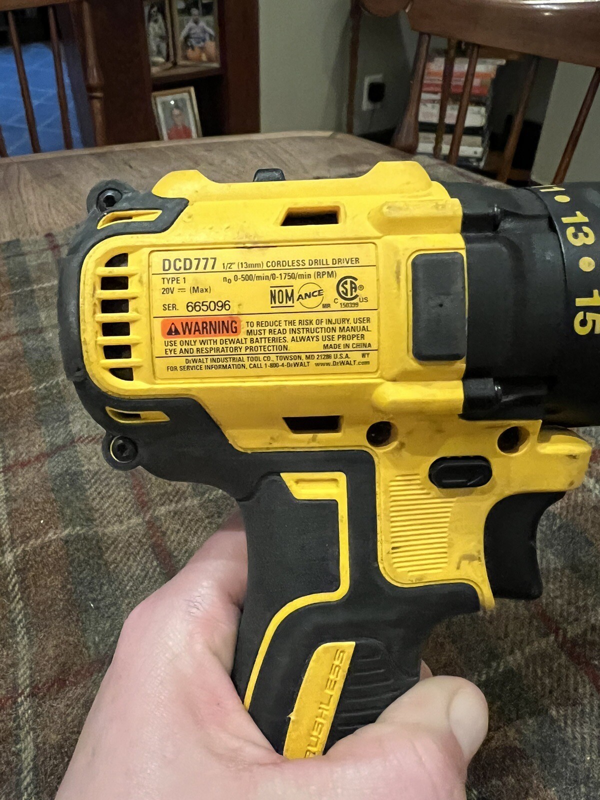 20V DEWALT 1/2” Cordless Drill Driver - DCD777- Bare Tool