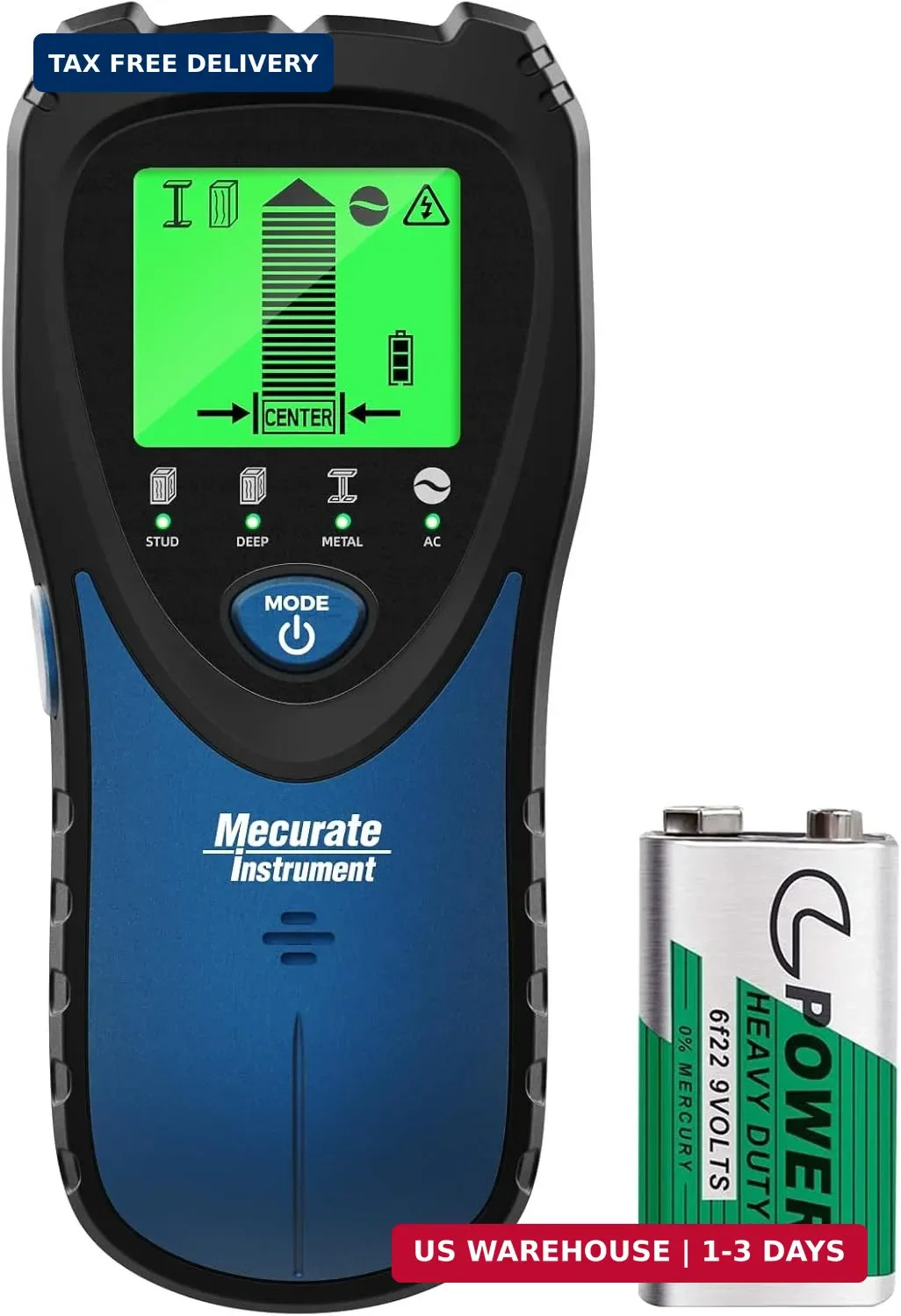 5-in-1 Stud Finder with LCD Display, Wall Scanner for Studs, Metal, AC
