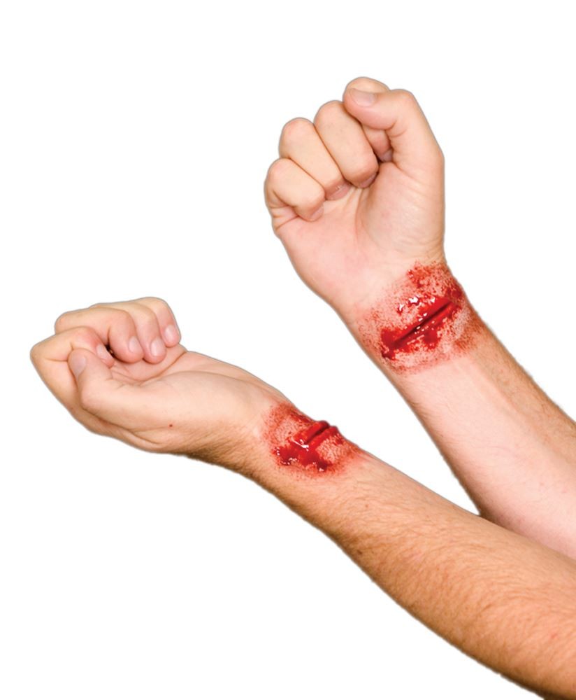 Woochie Slashed Wrist Latex Prosthetic Stage Makeup Cut Wrist Pro Makeup