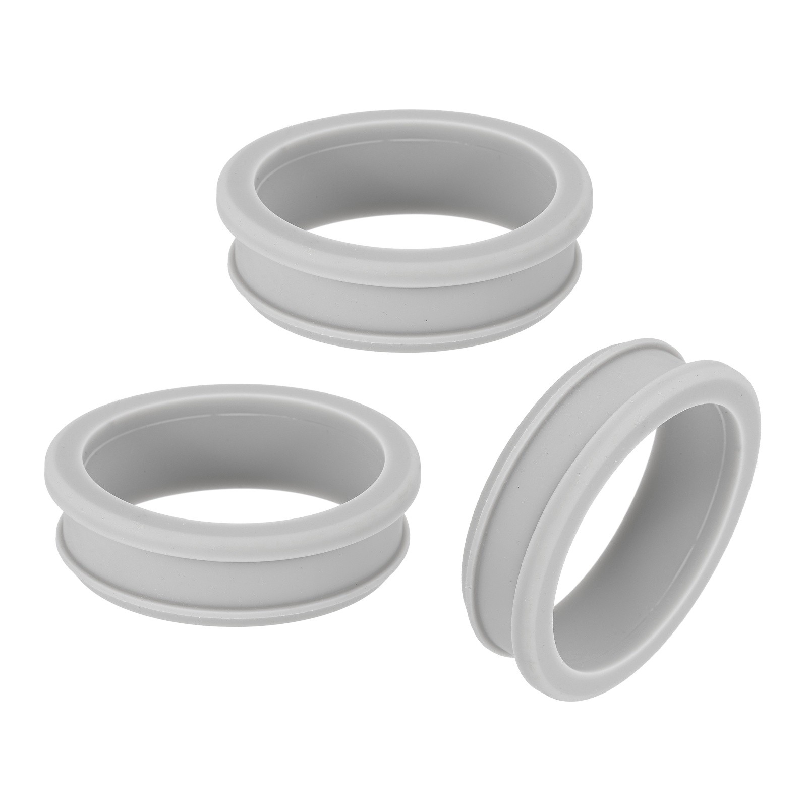 3Pcs Rubber Grommets 56.6mm Drill Hole, 50.5mm ID Hole Top Hat Hole Plug, Gray