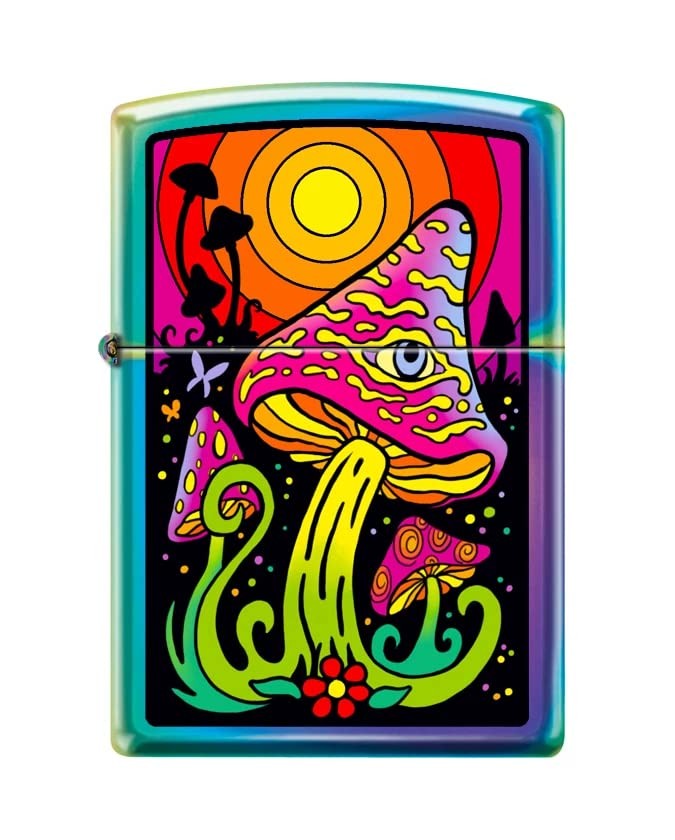 Zippo Lighter- Personalized Engrave Mushroom Design Multi-Color #Z5519