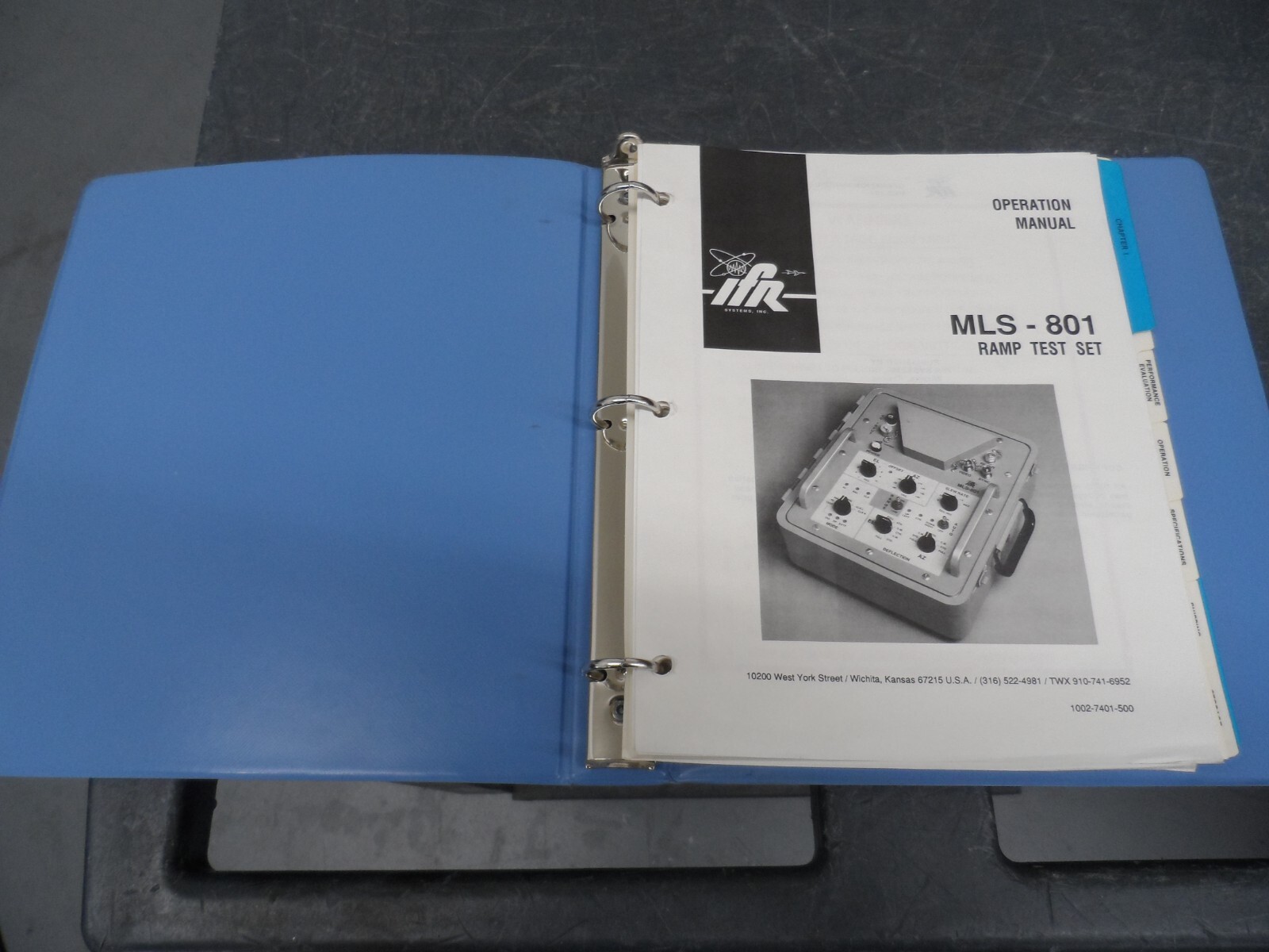 IFR MLS-801 RAMP TEST SET OPERATION MANUAL