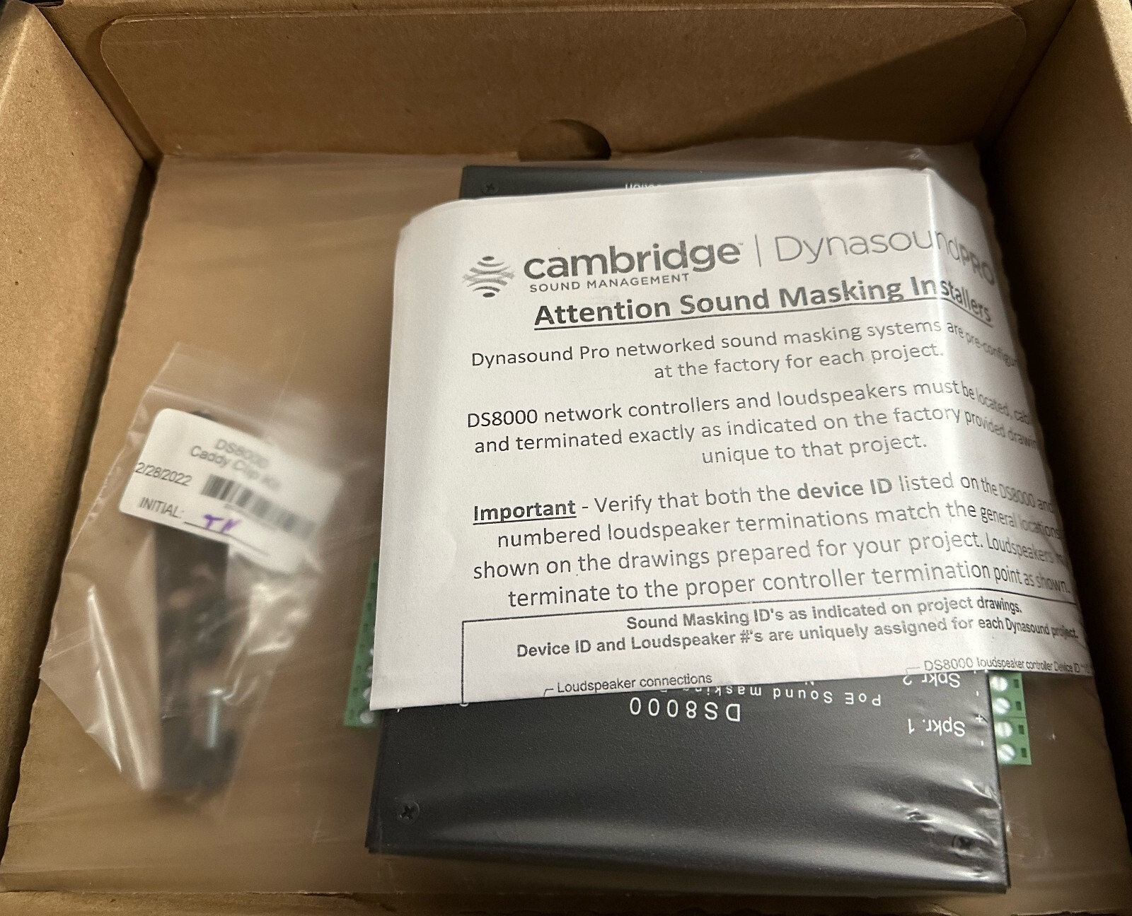 Cambridge Sound Dynasound DS8000 Networked Spkr Controller and Masking Generator