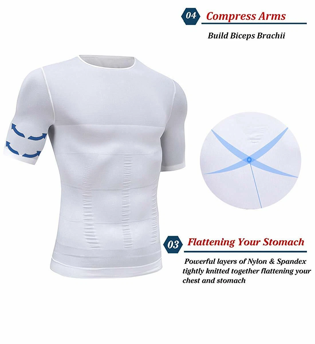 US Gynecomastia Compression Shirt Slimming Men Shapewear to Hide Man Boobs Moobs