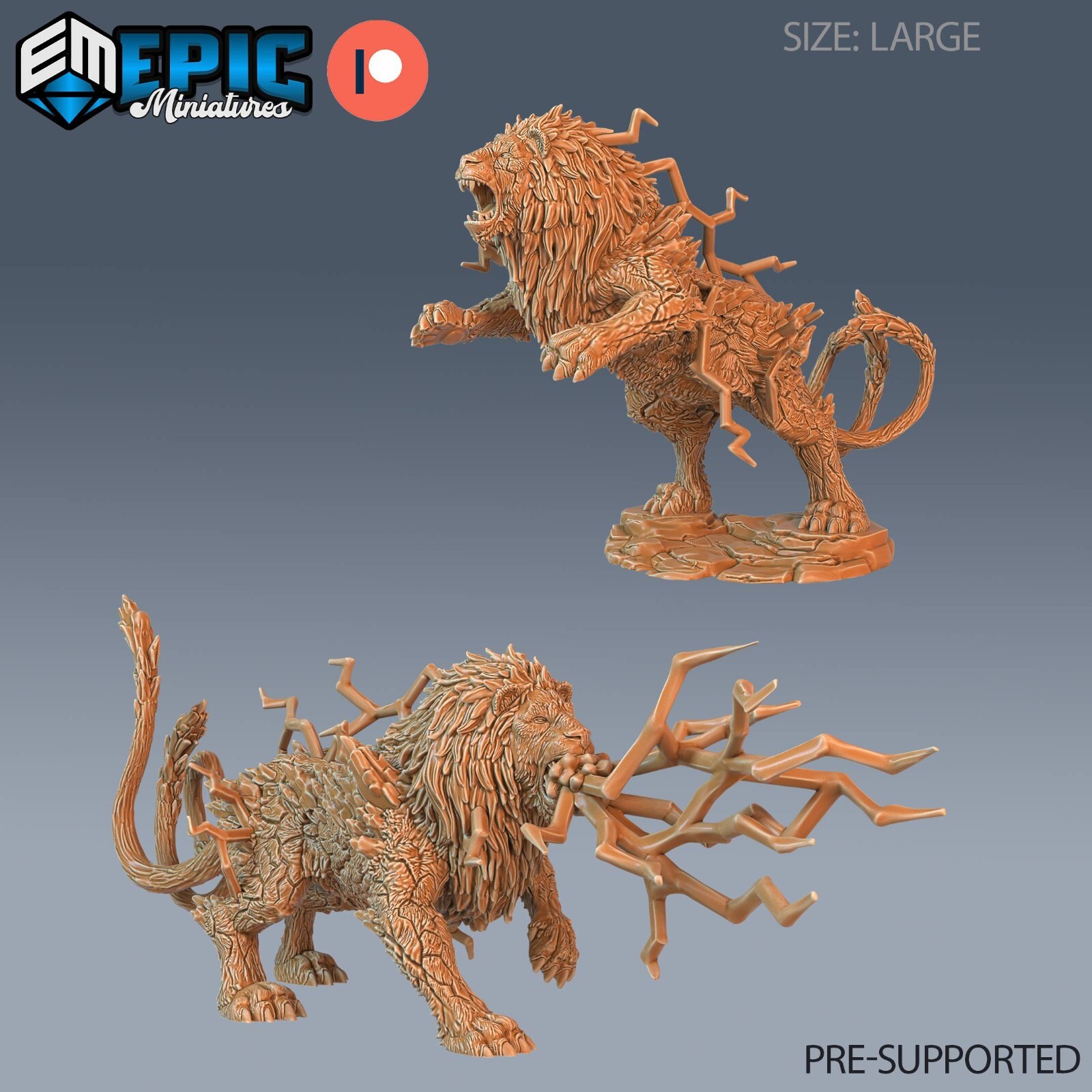 THUNDER LION D&D Dungeons and Dragons Monster Miniature, Epic Miniatures 28mm