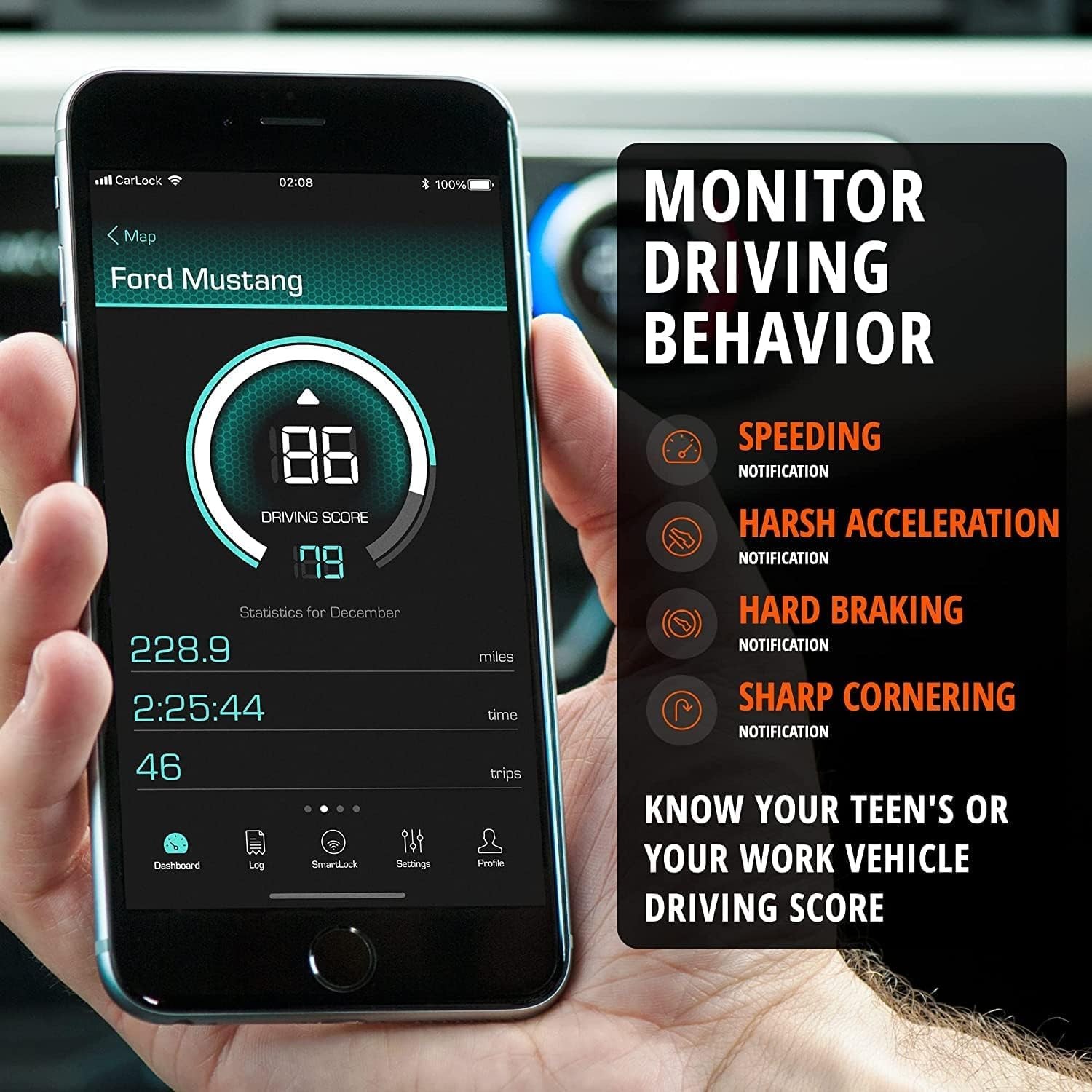 CARLOCK Wired Hidden GPS Tracker 4G LTE AntiTheft, Instant Alerts, Easy Setup