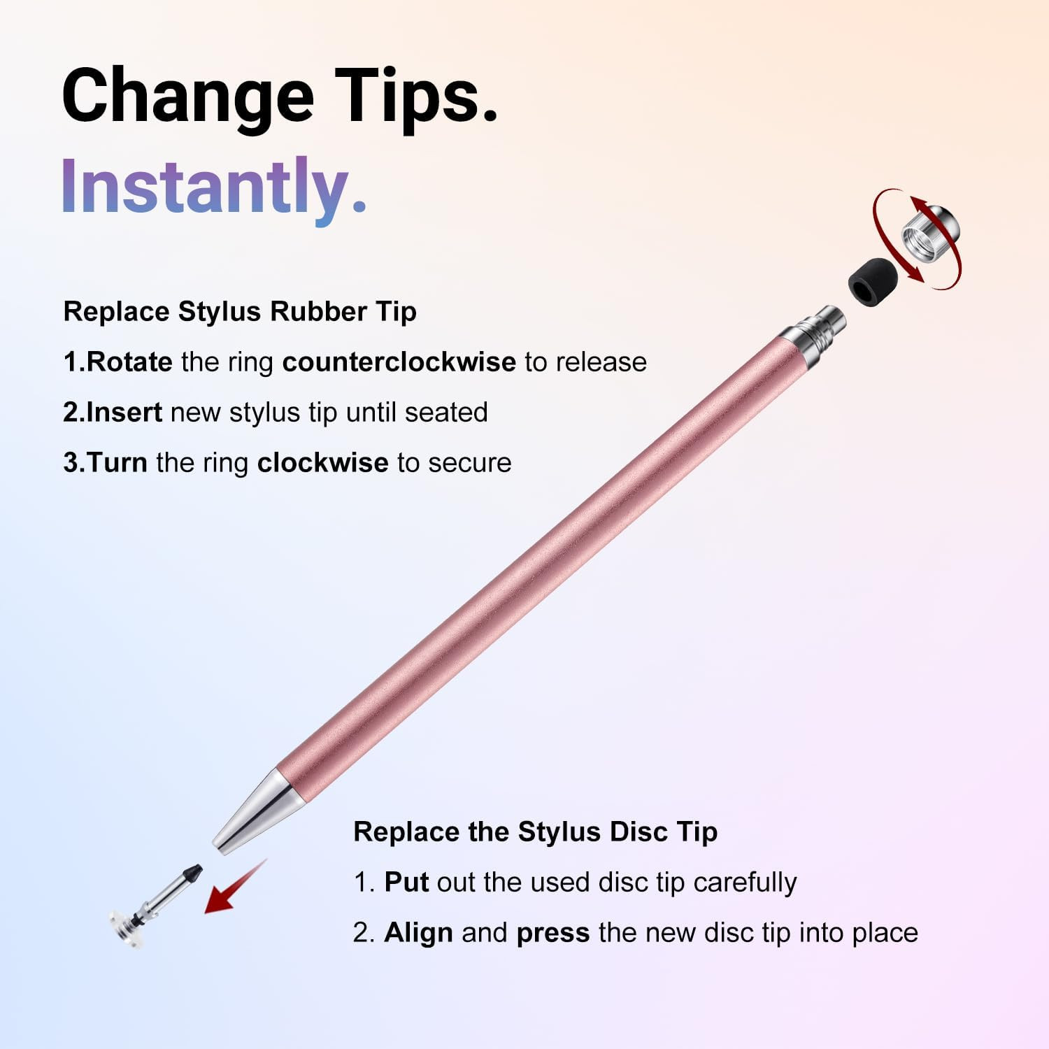 10 Pcs 2-In-1 Stylus Pen for Touchscreen, High Precision & Sensitivity