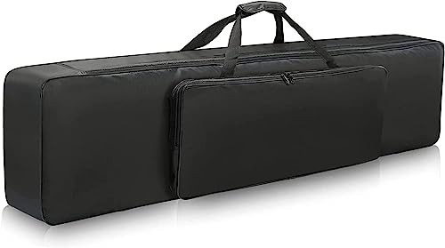 Black 88 Key Piano Case Waterproof Electronic Keyboard Bag with Pockets