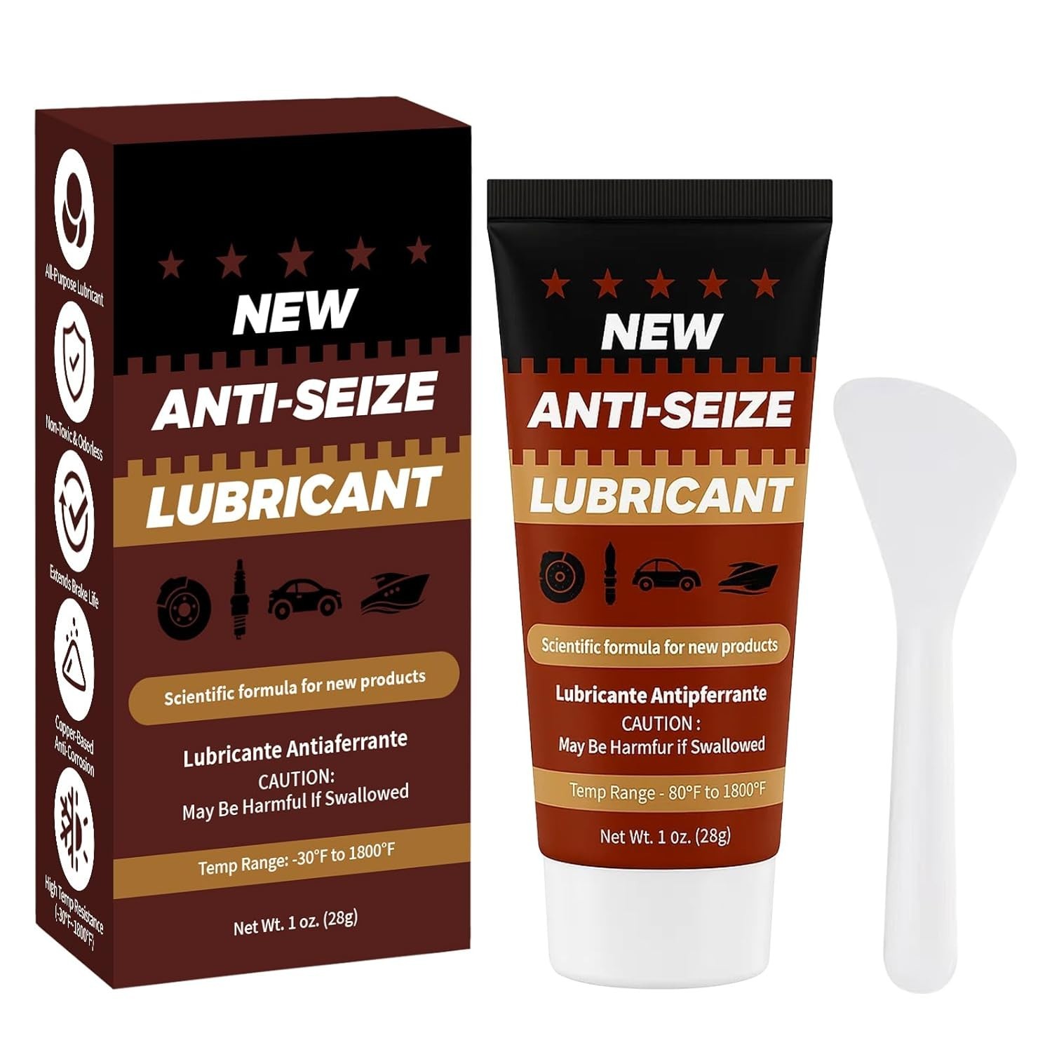Copper Anti-Seize Brake Caliper Grease & Thread Lubricant - High Temp 1 oz