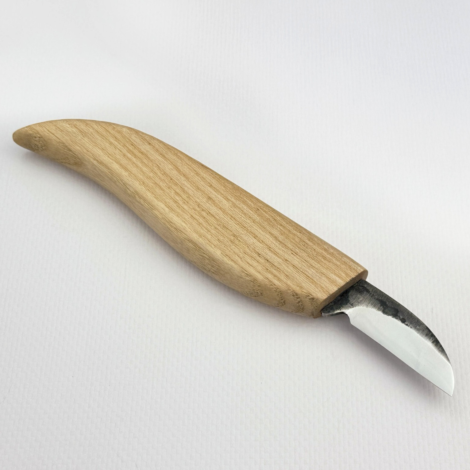 Hand-Forged Small Carving Knife – 52100 Steel, Ash Handle, For Fine Carving