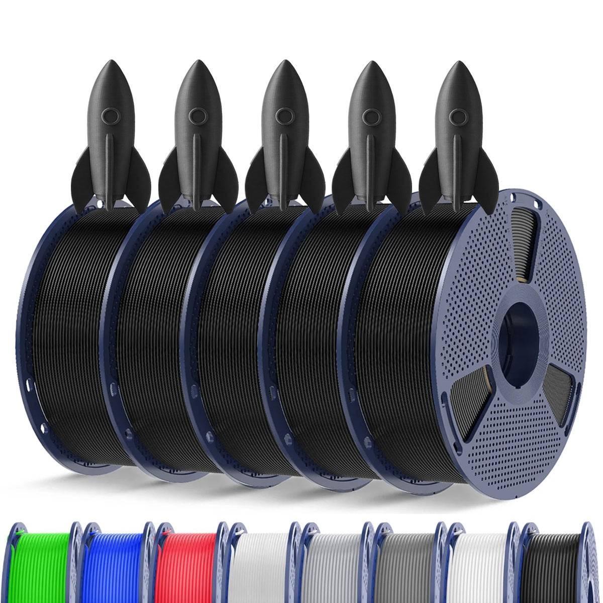 SUNLU 5x1KG PETG PLA Meta PLA+2.0 SILK ABS ASA 3D Printer Filament 1.75mm 5KG