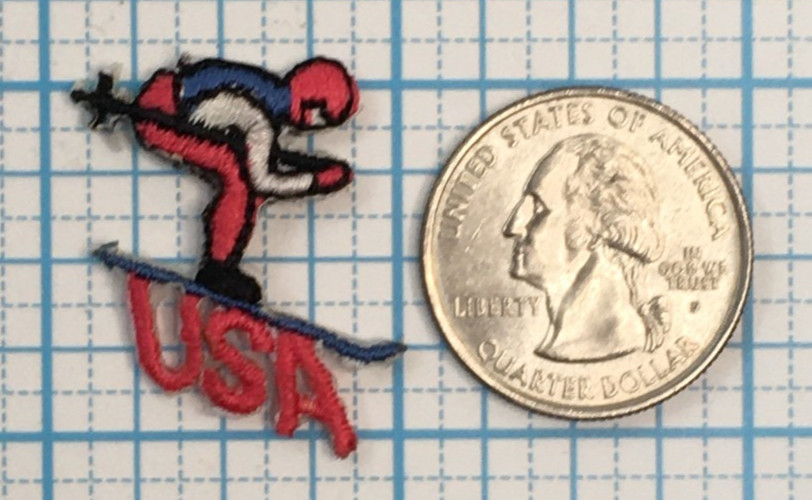 US SKIING TEAM OLYMPICS USA SKI VINTAGE SMALL TINY 1 1/8" LOGO PATCH