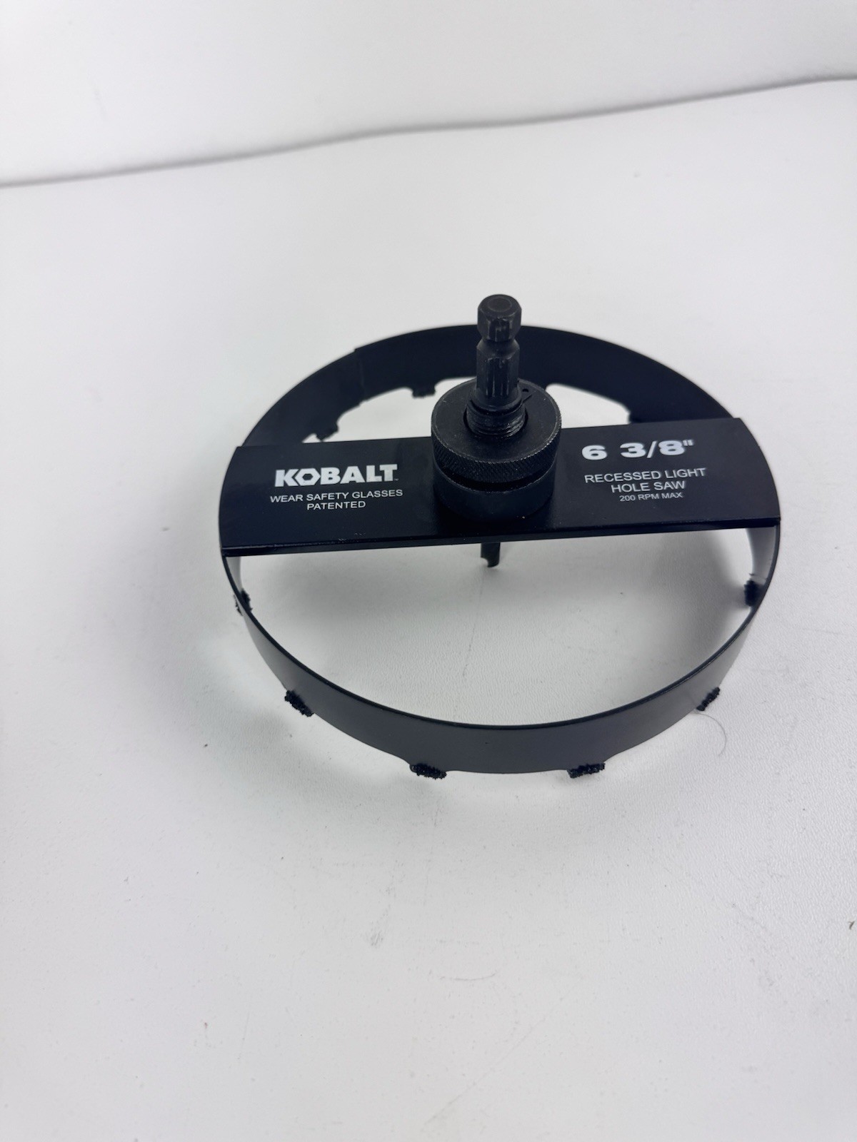 Kobalt  0322705  6-3/8-in Carbide-grit Arbored Recessed lighting hole saw-used-