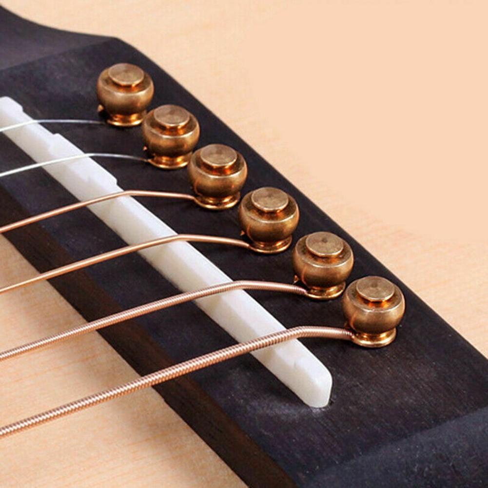 6x Acoustic Guitar Brass Bridge Fixed Pins Cone String Dot Solid String Nails