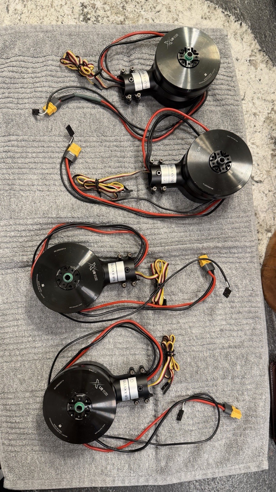 Pre-Wired T-Motor XU8-KV100 Heavy Duty Weather Proof UAV/Drone motors 4-PACK