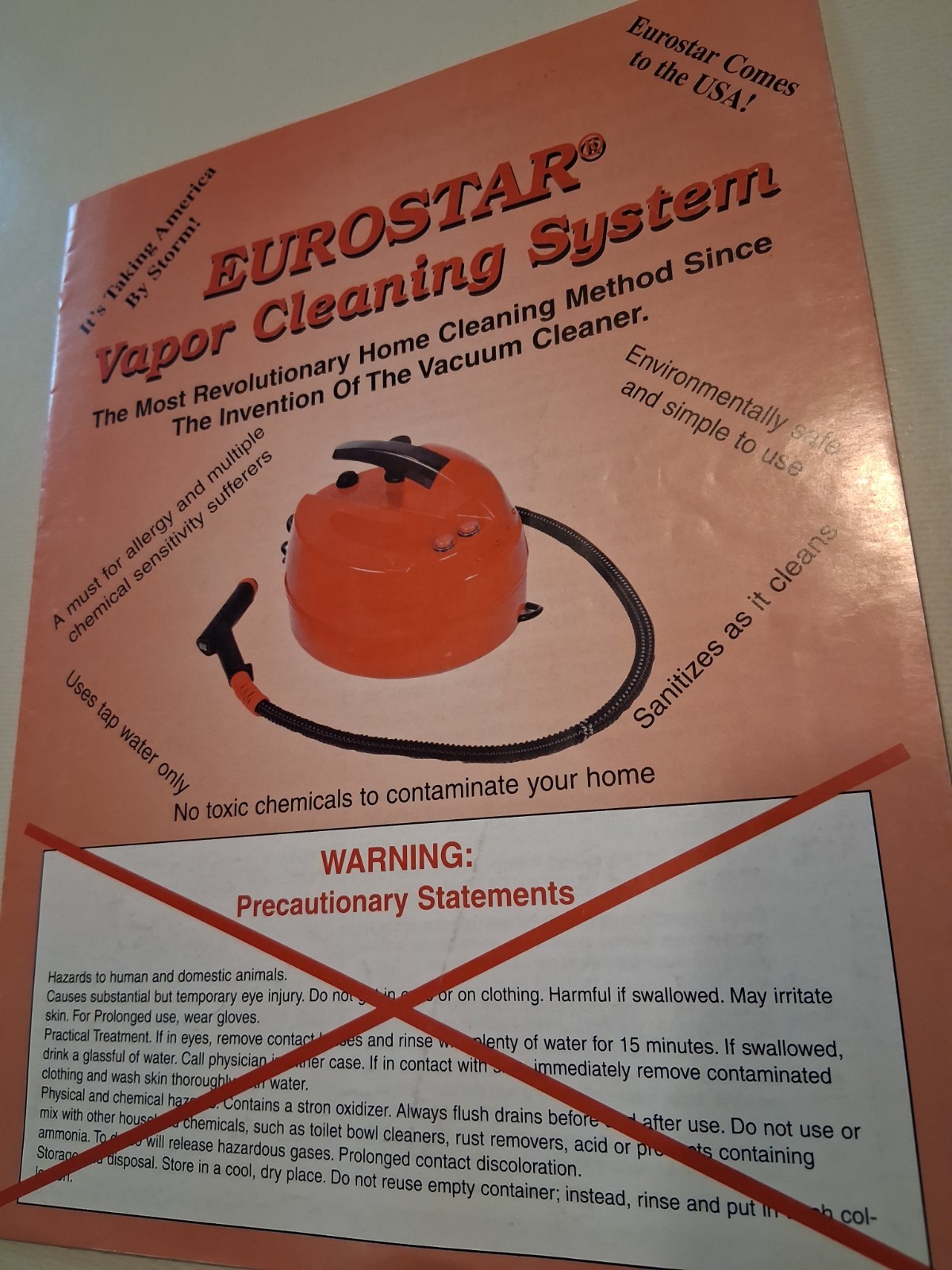 Eurostar vapor cleaning system vintage brochure