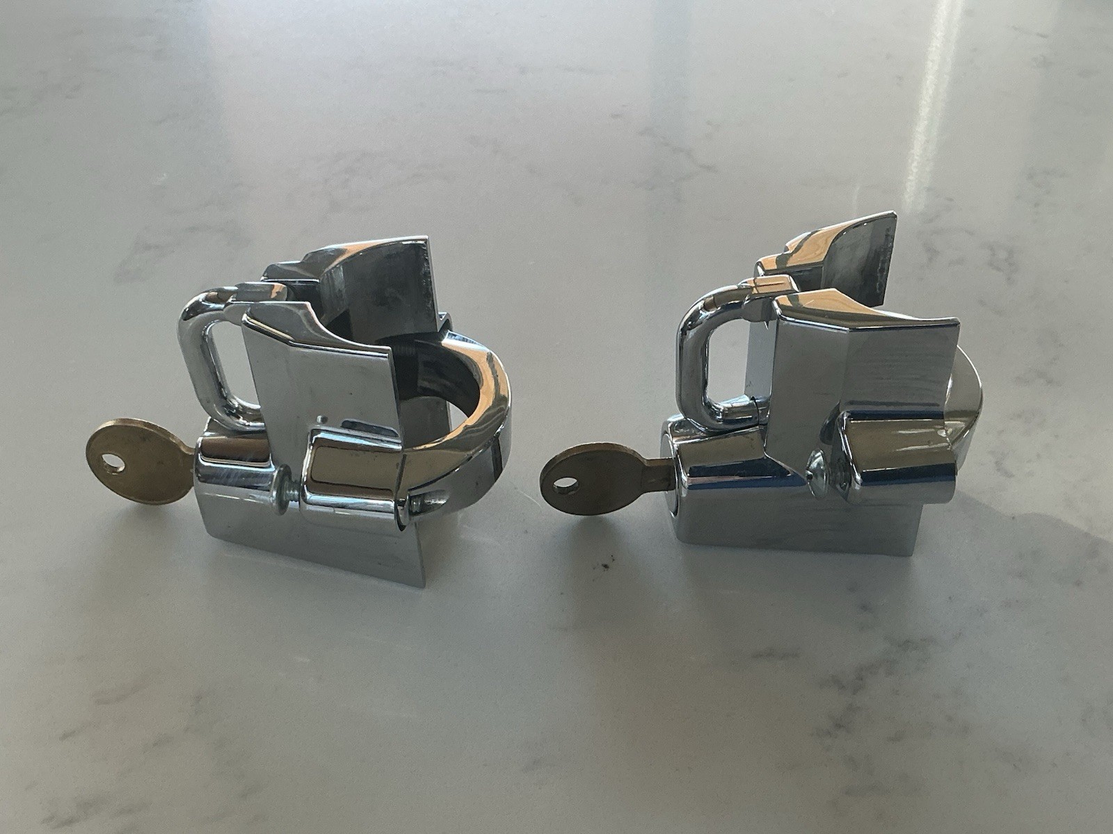 Bikers Choice Chrome Universal Helmet Locks, a pair - V#74937S2
