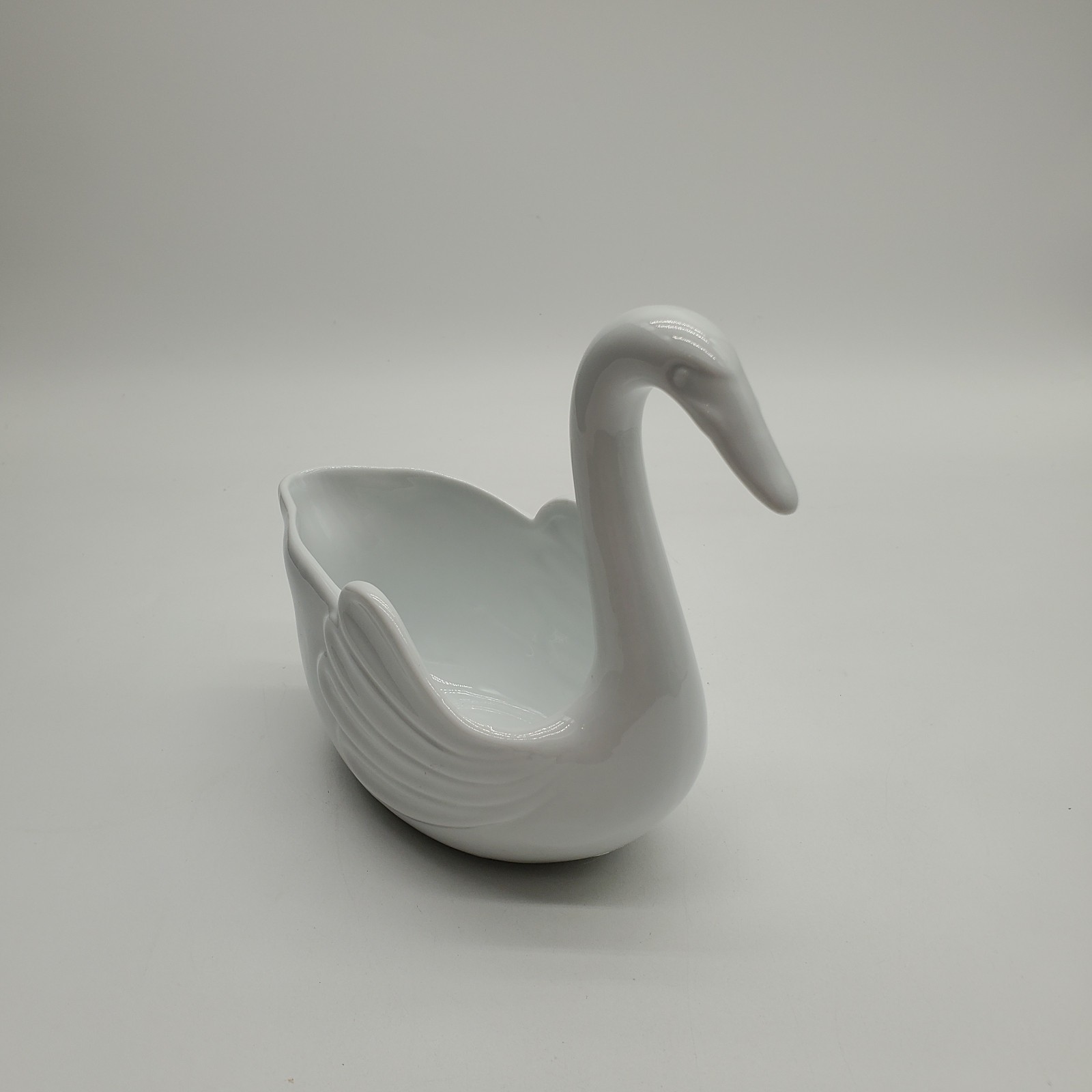 Pier One White Porcelain Swan Planter