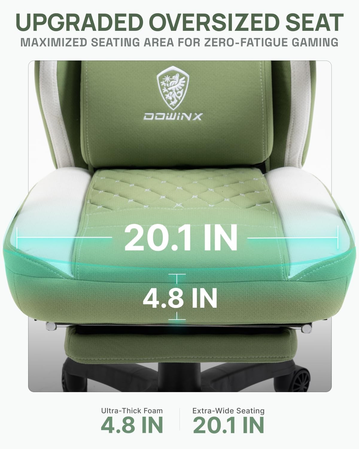 Dowinx Gaming Chair Breathable Fabric with Footrest