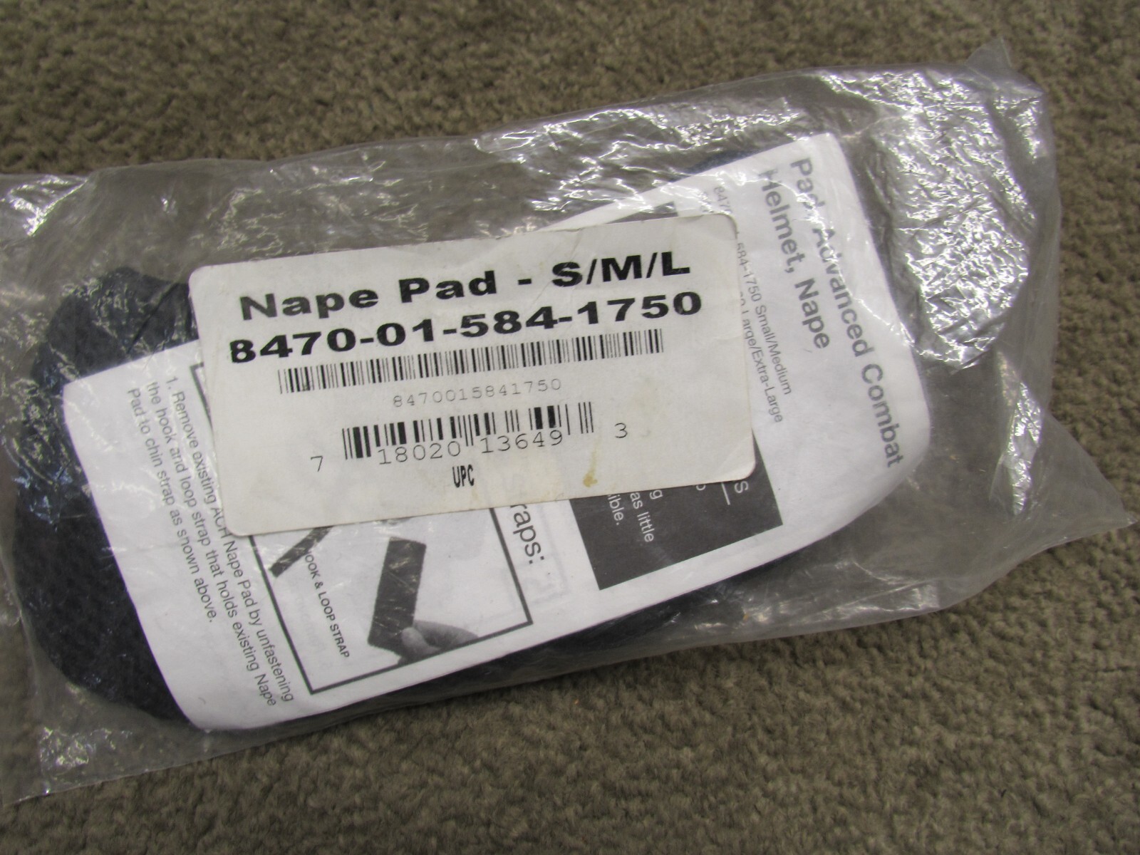US Mich Ach Helmet Nape Pad Protective Multicam Small / Medium / Large NOS