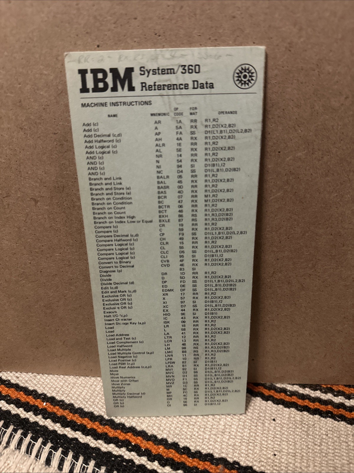 Vintage IBM System/360 (S/360) Reference Data - Multi-fold Brochure GX20-1703-9