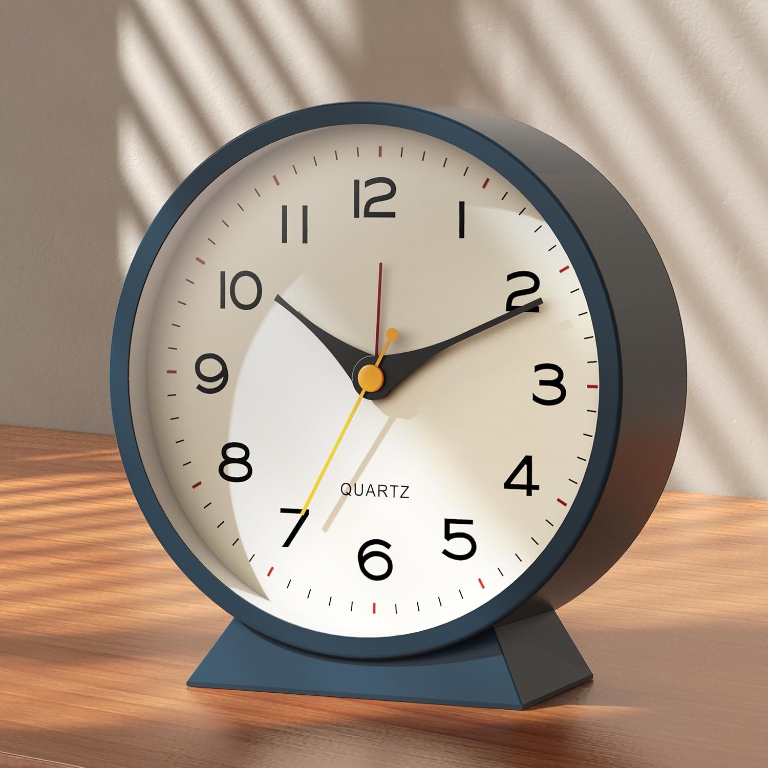 AYRELY® 4.5" Analog Alarm Clock,Small Retro Desk Clock Battery Blue