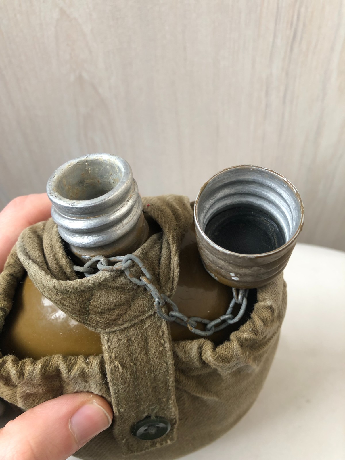 Vintage Soviet Russian Army Gear Water Aluminum Flask Canteen Bottle 1980s USSR