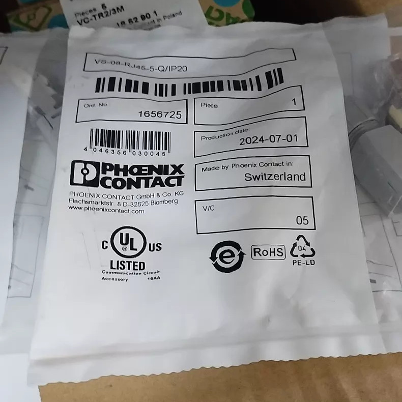 PHOENIX CONTACT 1656725 VS-08-RJ45-5-Q/IP20, RJ45 CONNECTOR