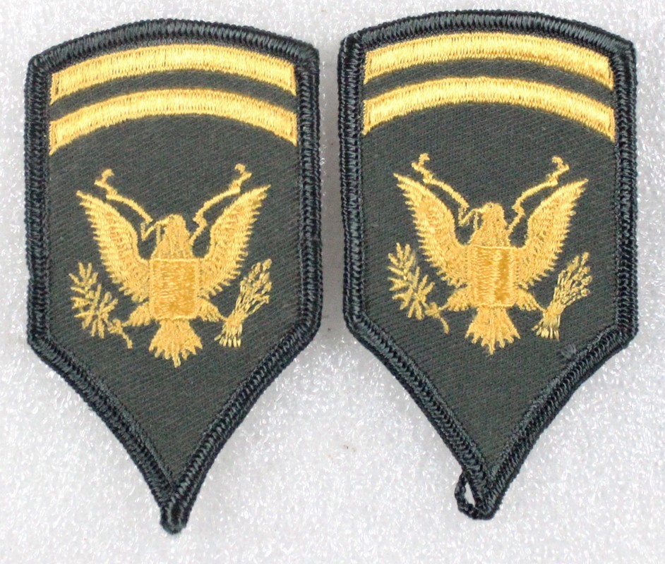 Army Rank Chevron: Specialist E-6 - 2" merrowed edge pair