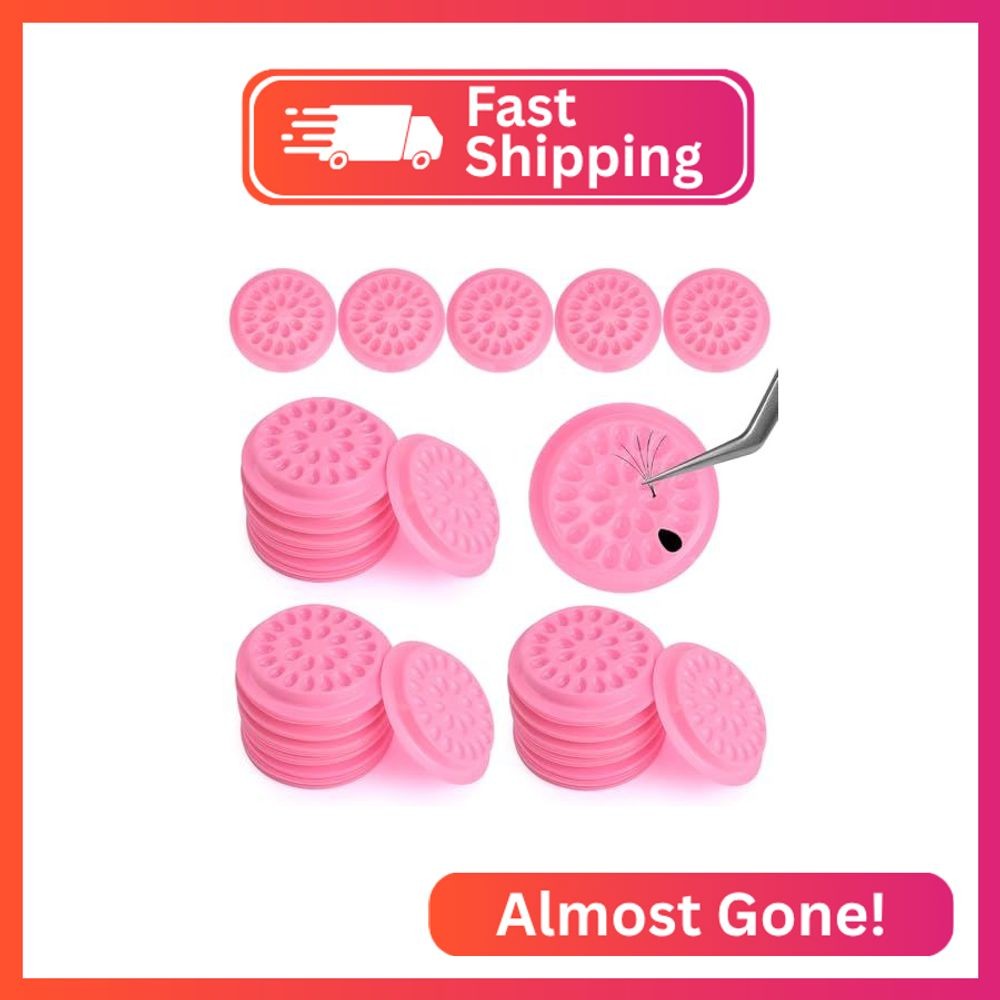 100 Pcs False Eyelash Glue Holders, Lash Trays, Disposable Lash Pads for Eyelash