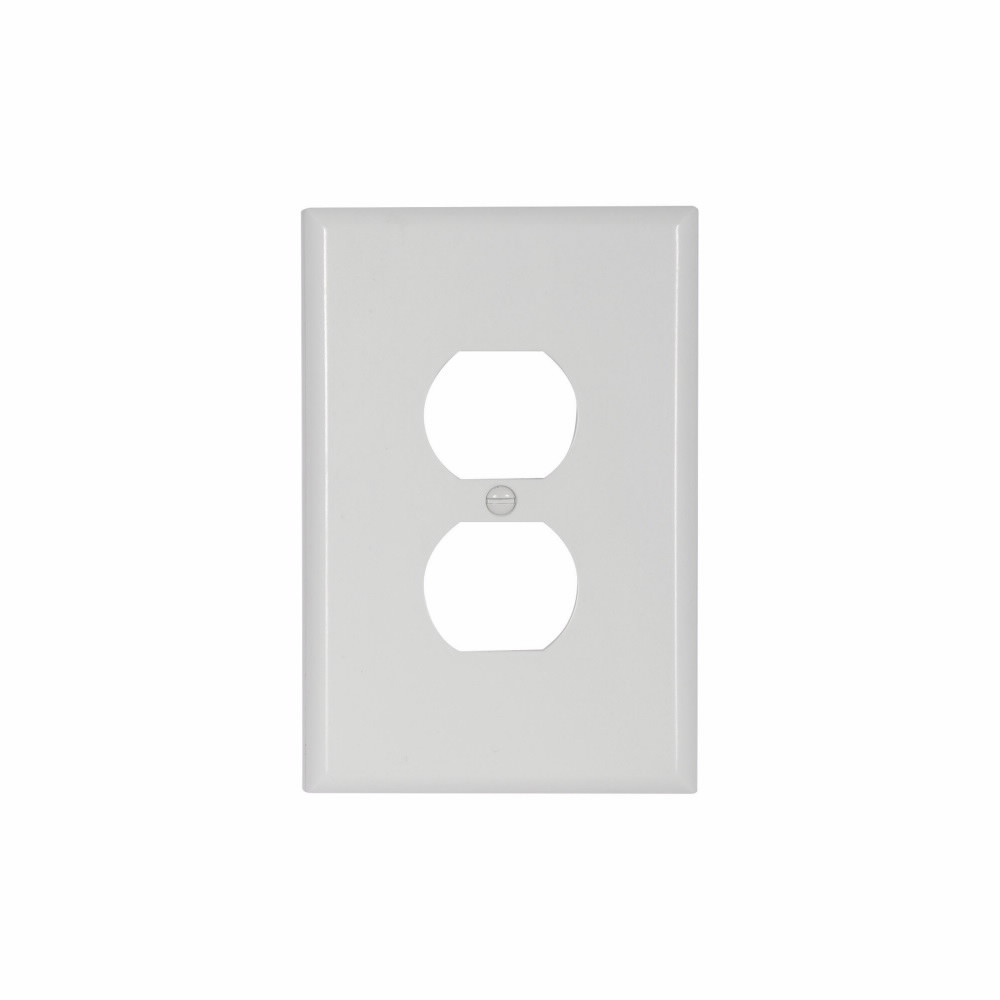 Eaton 2142W Thermoset 1-Gang Oversize Duplex Receptacle Wallplate, White