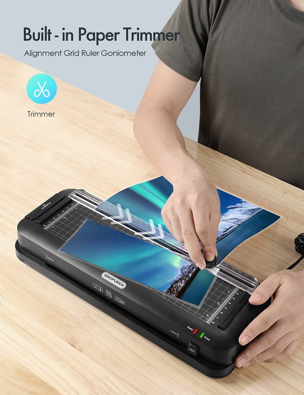 Laminator Machine and Laminating Pouches Bundle, Personal 3-in-1 Desktop Lami...