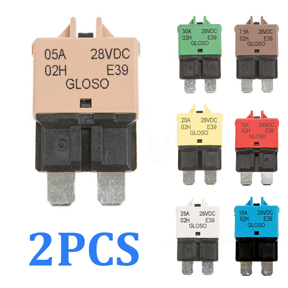 2X Fuse Circuit Breaker Manual Reset Blade Car Automotive Resetable 10/15/20/25A