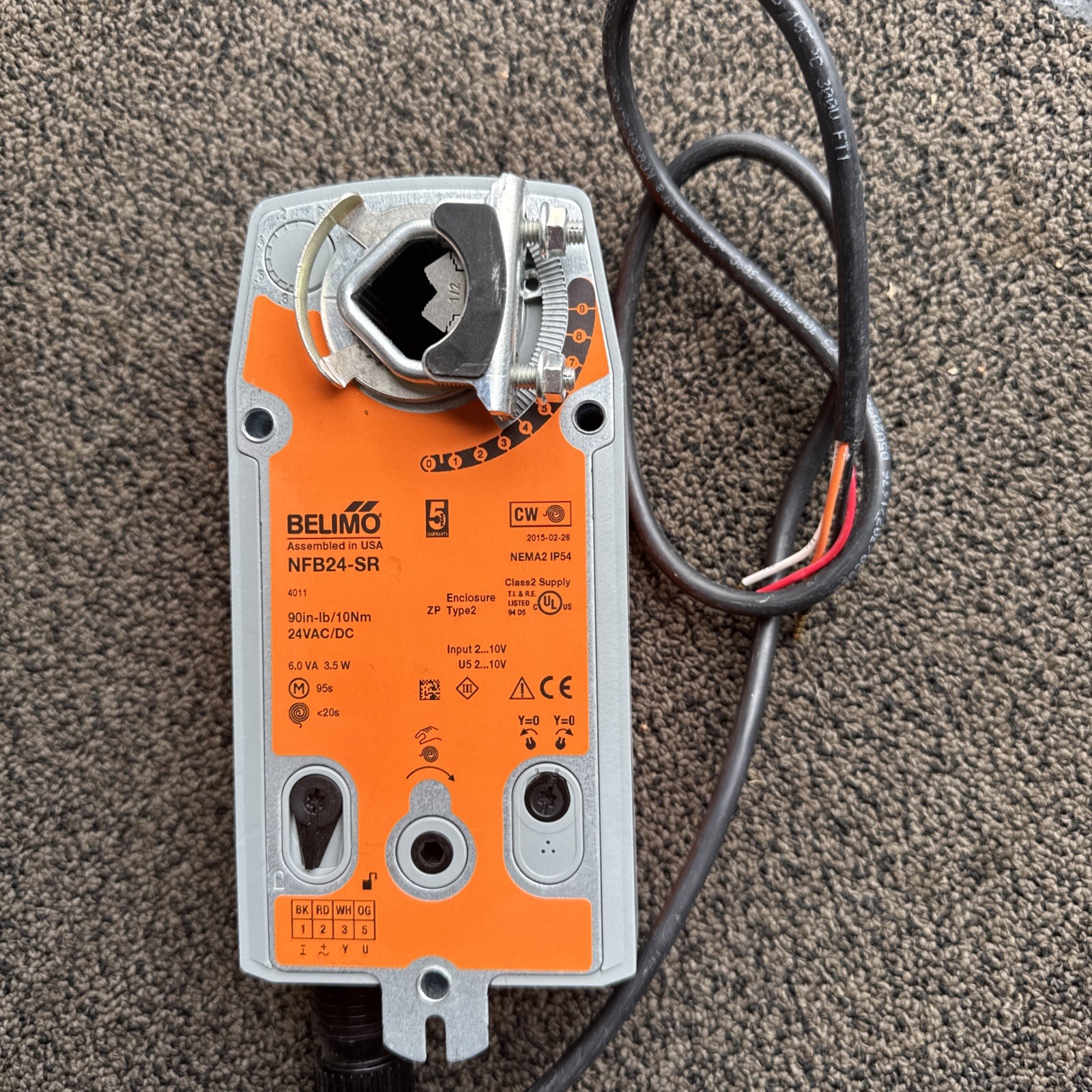 Belimo NFB24-SR 24VAC/DC Spring Return Damper Actuator 90in-lb/10Nm