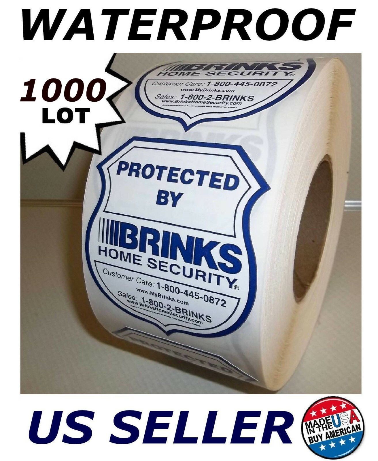Wholesale Sticker decal for home business hotel windows BRINKS security Bulk Lot